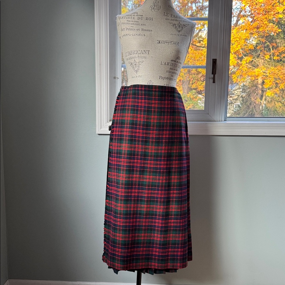 The Scotch House vintage tartan plaid kilt long maxi skirt EVC small - Picture 2 of 10